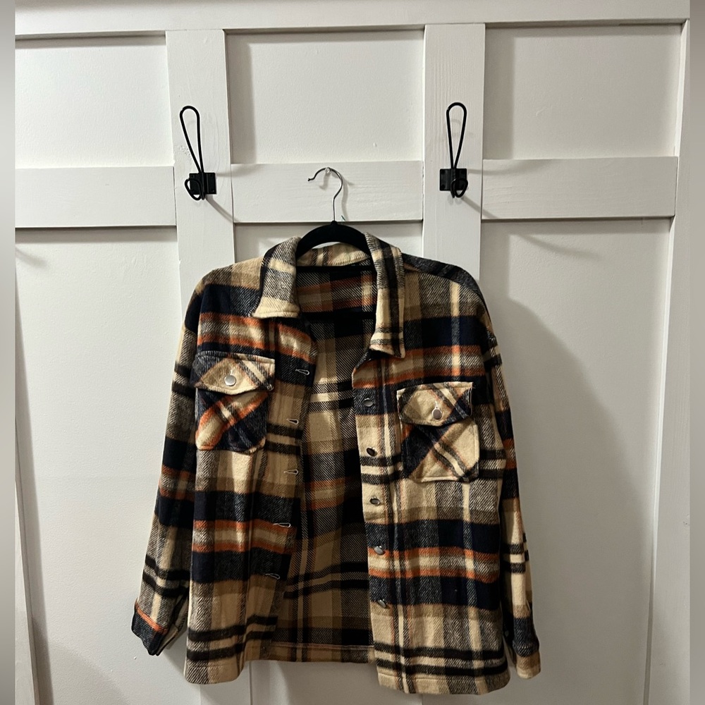 Womens Plaid Fleece Shacket